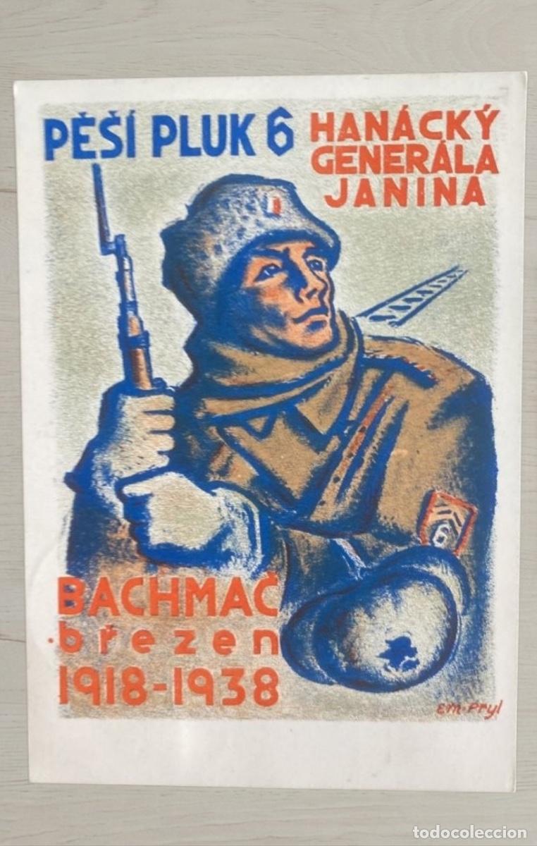 Postales: CPA Checoslovaquia 1938 Olomouc Matasellos Especial 20 Vyroci Bitvy U Bachmace Pes&iacute; Pluk 6