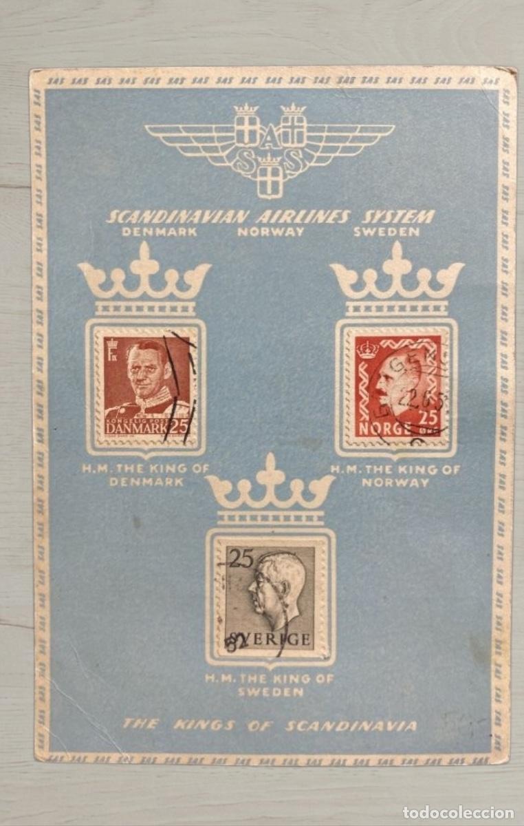 Postales: Tarjeta Postal SAS Scandinavian Airlines System Printed in Denmark Compliments No Circulada