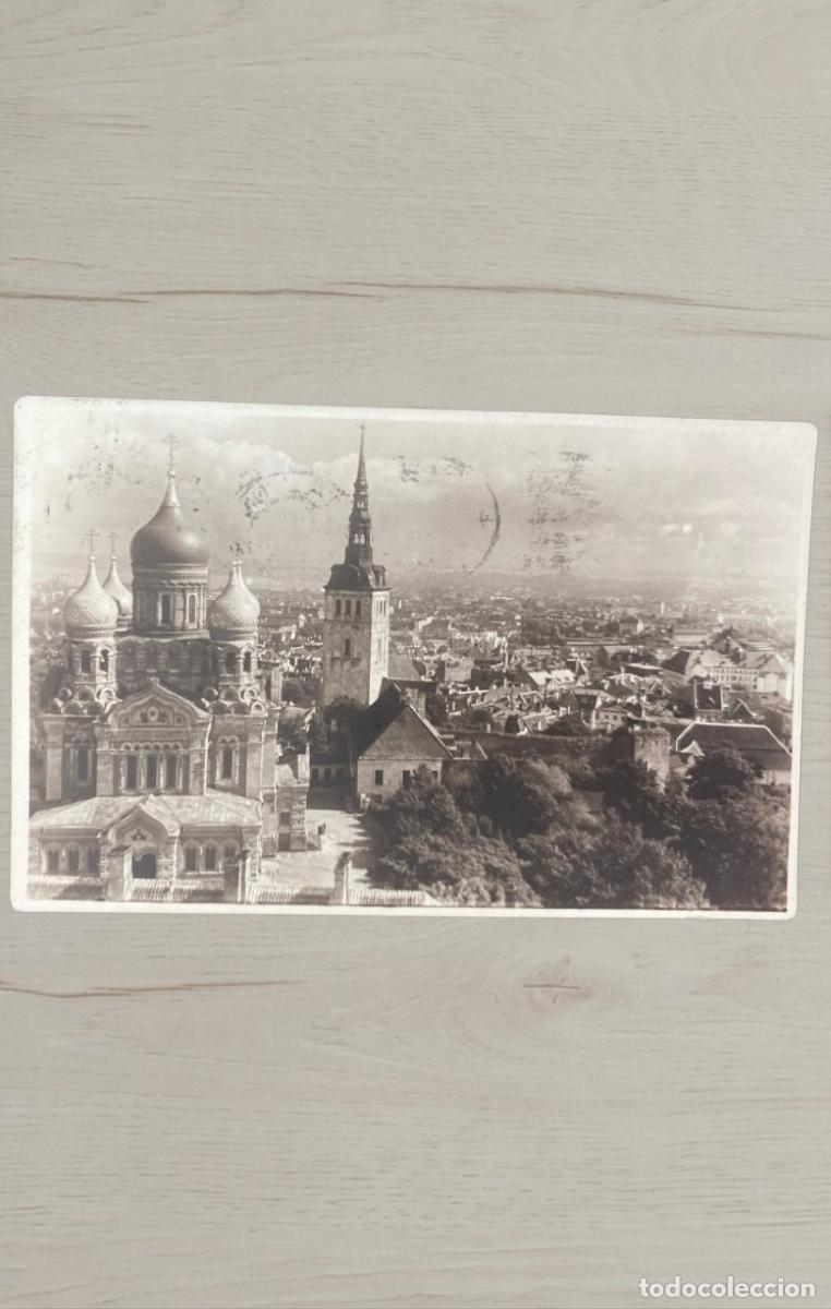 Postales: CPA Estonia 1930 Tallinn Reval a Riga Letonia Sello Escudo Matasellos Rodillo Propaganda