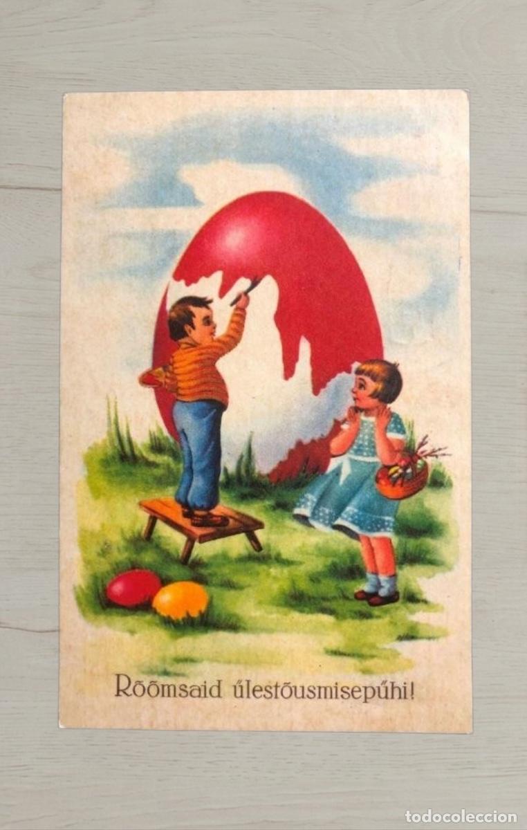 Postales: CPA Estonia 1936 Kaansoo Local Sello Escudo Matasellos Roomsaid Ulestousmispuhi Huevo
