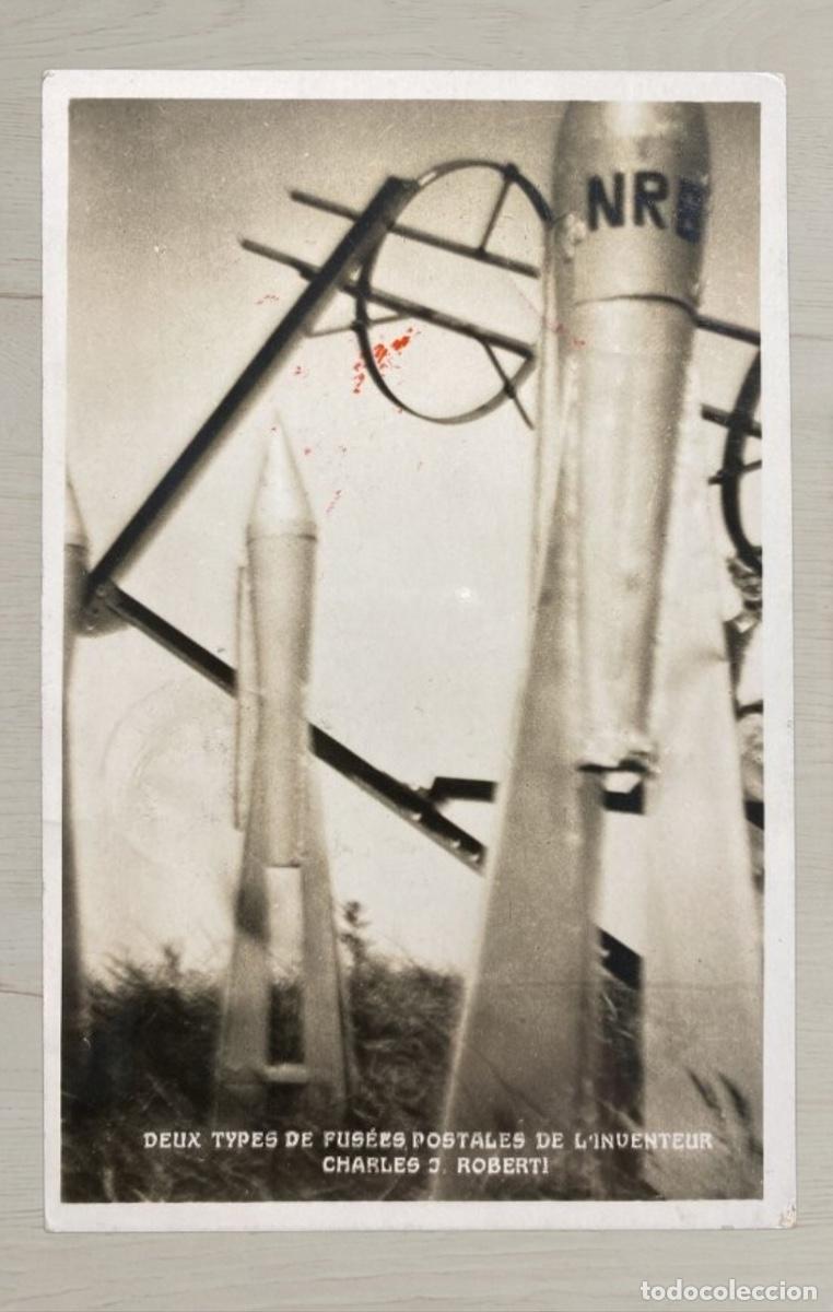 Postales: CPA Cohete Postal 1935 Le Treport Volada Par Fusee Firma Charles Roberti Astrofilia Raro