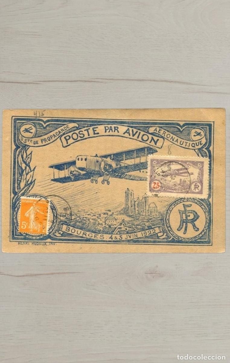 Postales: CPA Aviacion 1922 Bourges a Paris Manuscrito Historia Postal Carta Conmemorativa Mitin