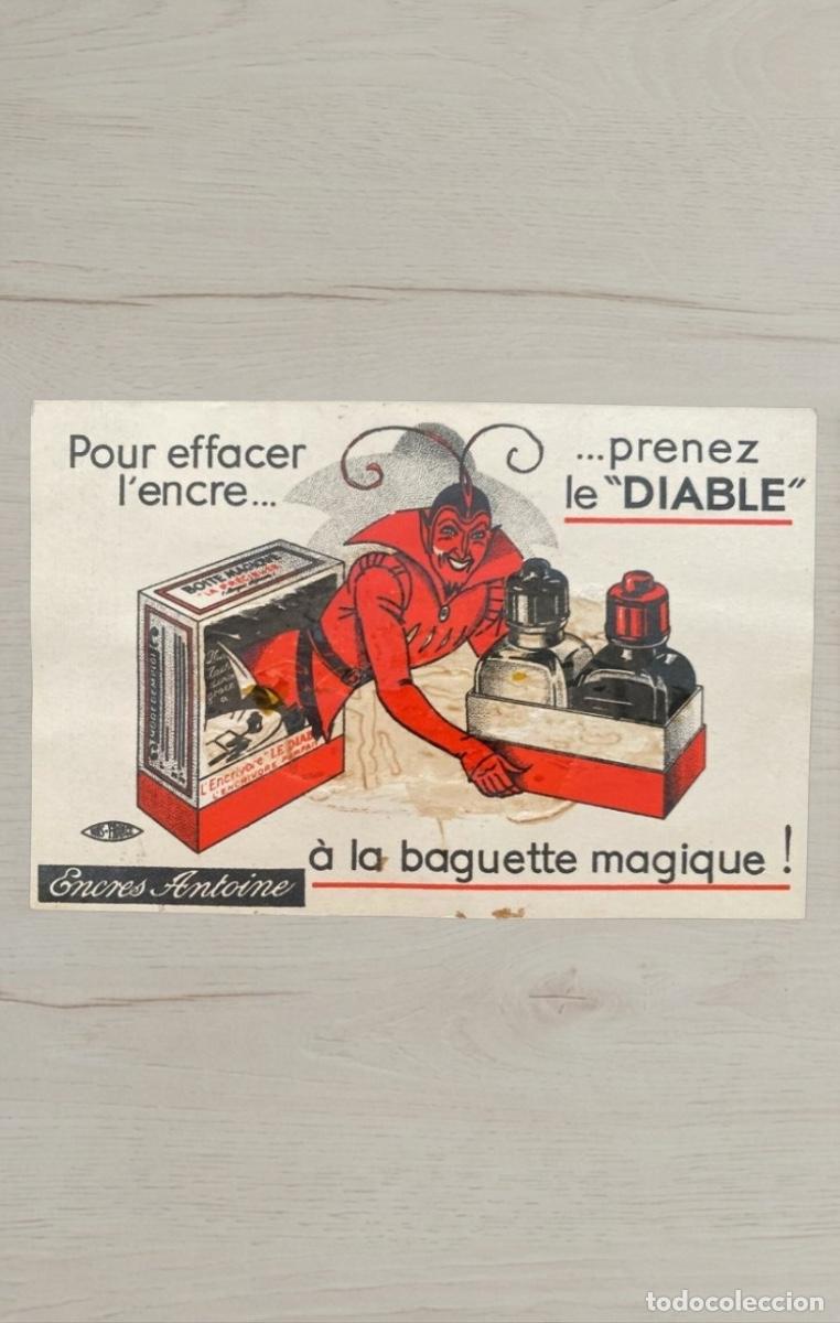 Postales: CPA Publicidad Encres Antoine Reverso Ocho Sellos Francia Jacques Cartier Ampere Gambetta