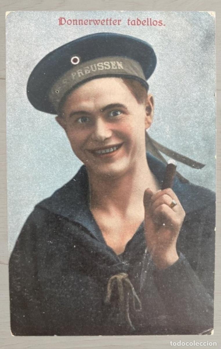 Postales: Feldpost I Guerra Mundial Gutersloh 1916 a I Marine Flieger Abteilung Holtenau Aviacion Naval Milita