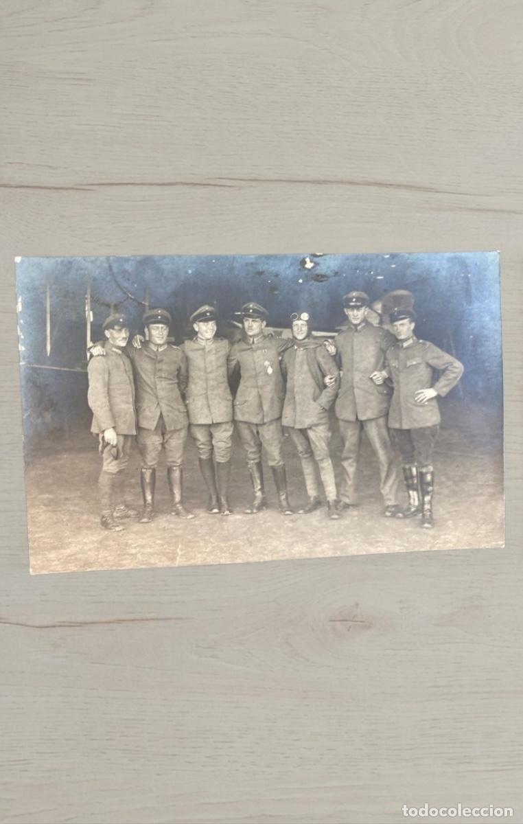 Postales: CPA I Guerra Mundial Pilotos Aviacion Avion Biplano Hangar Alemania Militaria