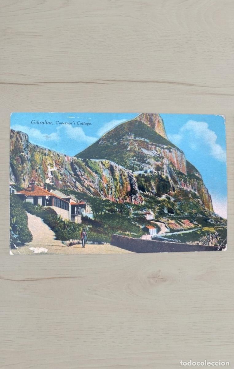 Postales: CPA Gibraltar Governors Cottage Paisaje Acantilado Roca Maritimo Litografia Color