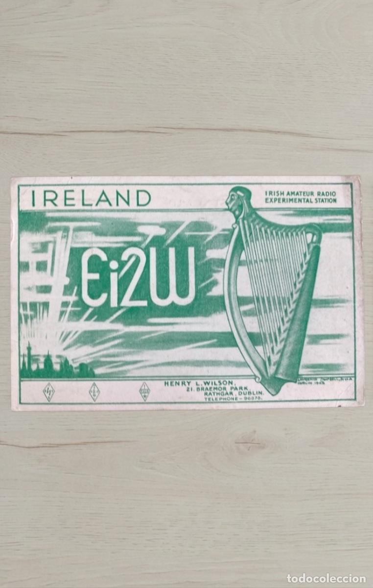 Postales: CPA Irlanda 1951 Tarjeta QSL EI2W Dublin Matasellos Publicidad Fly Aer Lingus Historia Radio Filatel