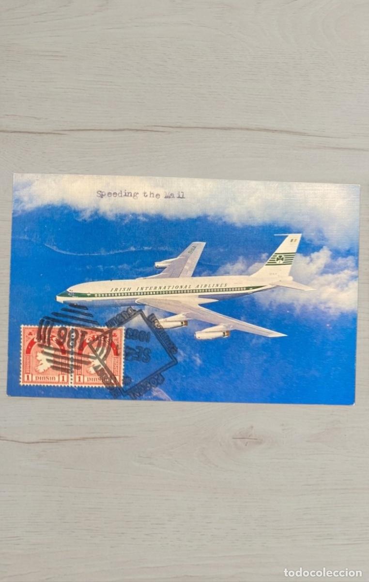 Postales: CPA Irlanda Aer Lingus Irish International Airlines Edicion Oficial Publicidad Boeing 707 Shamrock J