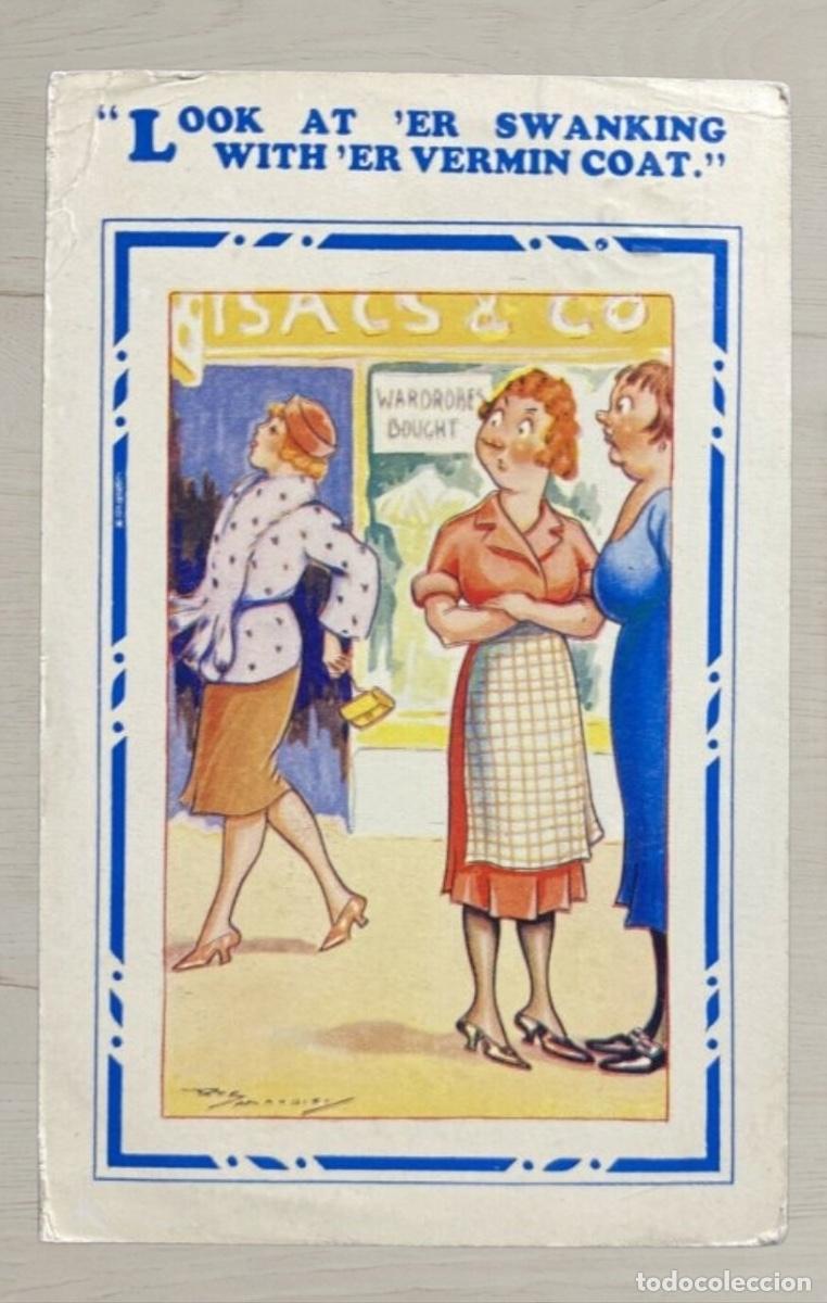 Postales: CPA Irlanda 1930s Serie Humoresque Envio a Inglaterra Sello Eire Matasellos Cloc Na Coillte Clonakil