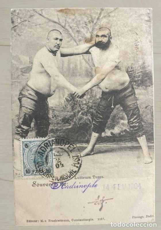Postales: CPA Turquia 1904 Max Fruchtermann Adrianopel a Francia Oficina Austria Matasellos Imprim&eacute;s Rareza Hi