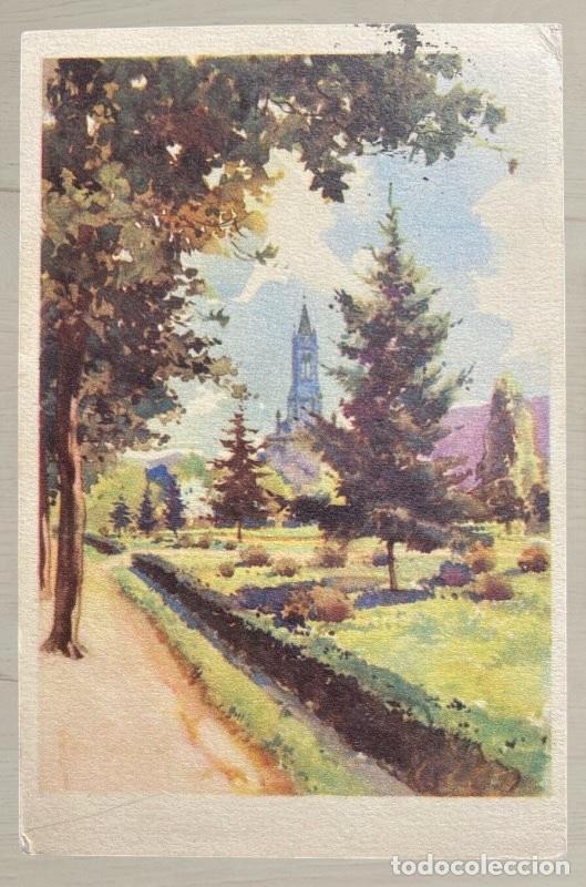 Postales: CPA Vaticano 1933 Cartolina Postale a USA New York Sello Grabado Matasellos Rodillo Cu&ntilde;o Museos Pont