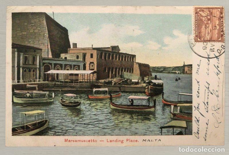 Postales: CPA Historia Postal 1906 Malta Estados Unidos Boston Sello Marca T Tasa Book Post Error