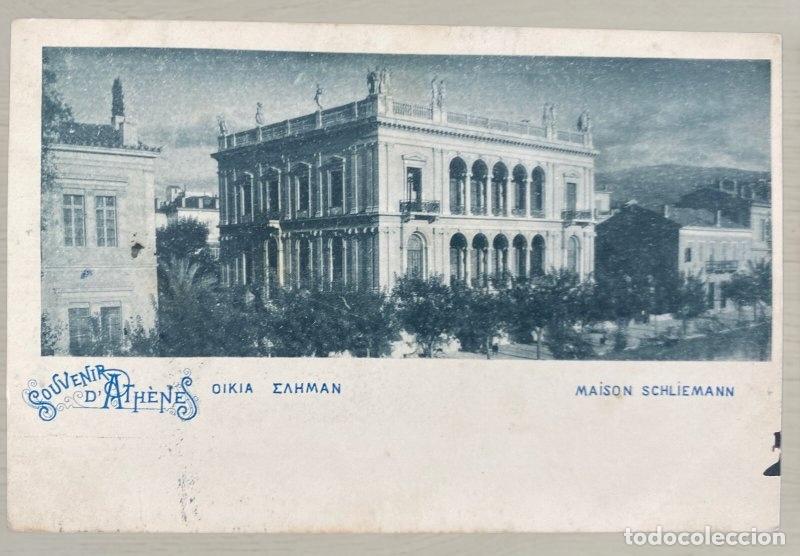 Postales: CPA Grecia 1901 Sello Hermes Matasellos Atenas Destino Londres England
