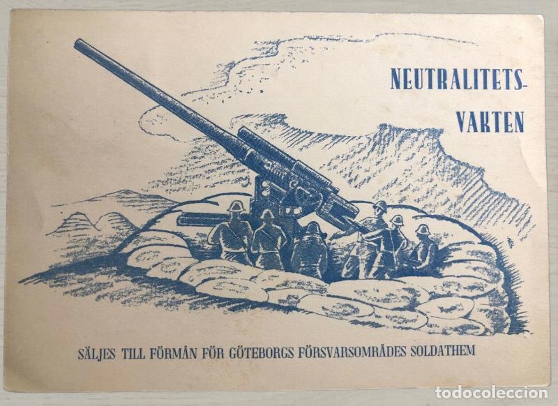 Postales: CPA Suecia - Sello Militar F&auml;ltpost Svarsm&auml;rke - Correo de Campa&ntilde;a Militar - Dos Caras