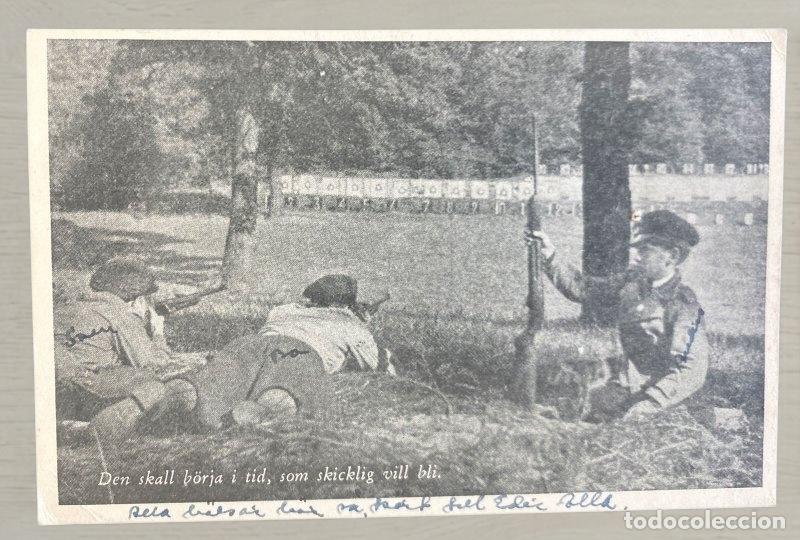 Postales: CPA Suecia - Pr&aacute;cticas de Tiro Militar / Instrucci&oacute;n de Fusil - Organizaci&oacute;n Juvenil - Dos Caras