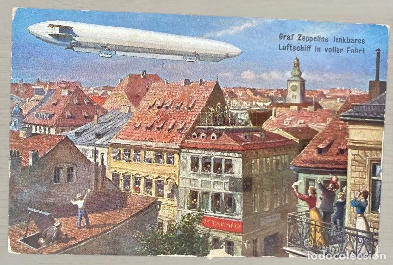 Postales: CPA Alemania - Graf Zeppelins lenkbares Luftschiff in voller Fahrt - Dirigible Ilustraci&oacute;n - Dos Car