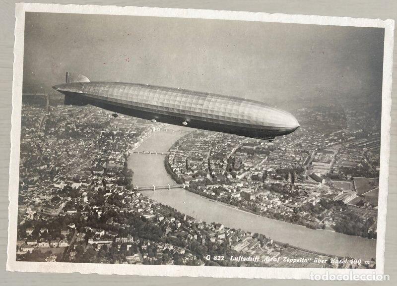 Postales: CPA Suiza 1930 - 1.&ordf; Zeppelin-Landung Basel - Matasellos Especiales Zeppelinpost y Z&uuml;rich - Dos Cara