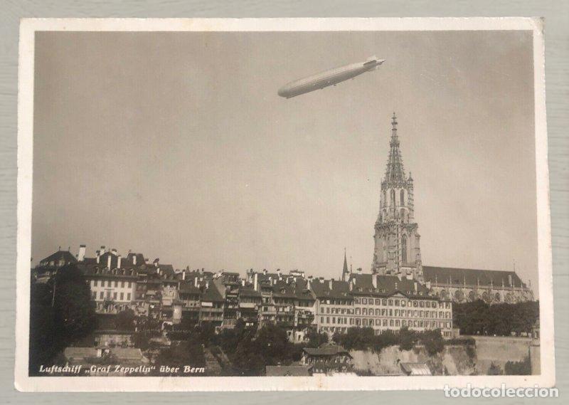 Postales: CPA Suiza 1930 - 1.&ordf; Zeppelin-Landung Bern - Matasellos Especiales Bern-Flugplatz y Basel - Dos Cara