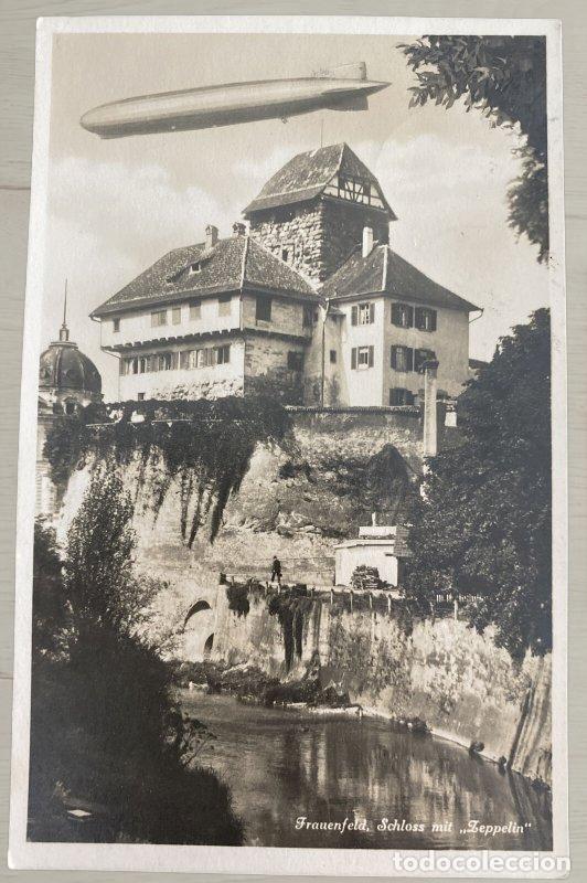 Postales: CPA Suiza Frauenfeld - Schloss mit Zeppelin - Castillo de Frauenfeld y Dirigible - Dos Caras