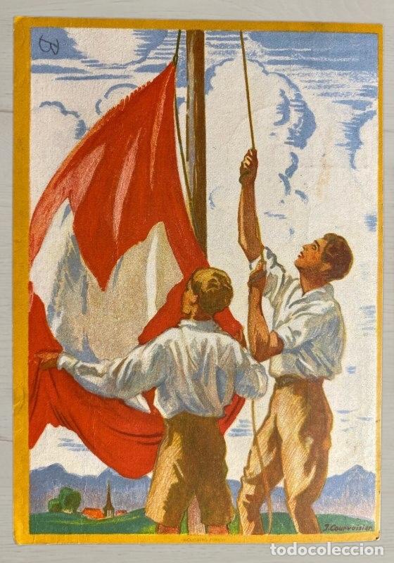 Postales: CPA Suiza 1929 - Bundesfeier F&ecirc;te Nationale - Matasellos Especiales Luftpost y Mit Ballonpost