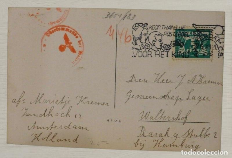 Postales: CPA 1943 &Aacute;msterdam a Campo Trabajo Hamburgo - Censura Militar