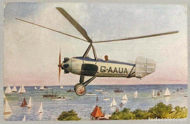 Postales: CPA Aviaci&oacute;n Autogiro Cierva C.19 - Circulada Pa&iacute;ses Bajos a Rotterdam - Sello Crisis
