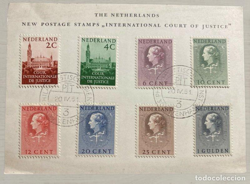 Postales: CPA 1951 Pa&iacute;ses Bajos - Serie Completa Tribunal Internacional de Justicia de La Haya