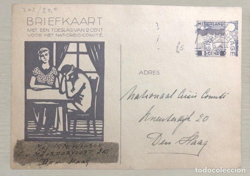 Postales: CPA 1933 Pa&iacute;ses Bajos - Entero Postal Especial - Impuesto National Crisis Comit&eacute;