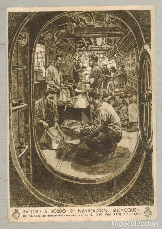Postales: CPA 1942 P.M. Regia Marina - Estaci&oacute;n de Submarinos (Sommergibili) - Censura Militar y PNF