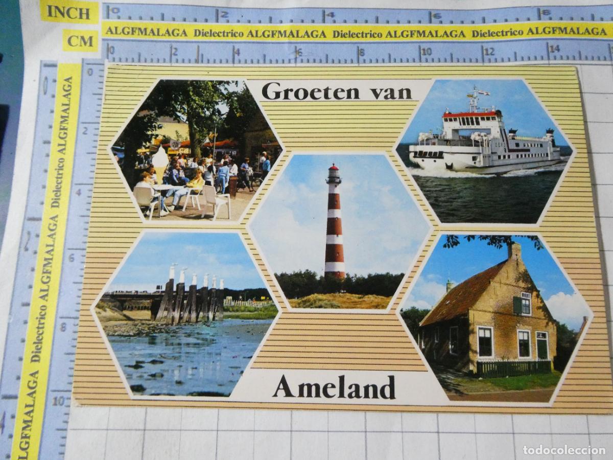 Postales: POSTAL DE PA&Iacute;SES BAJOS HOLANDA. AMELAND VISTAS FARO FERRY BARCO. 2757