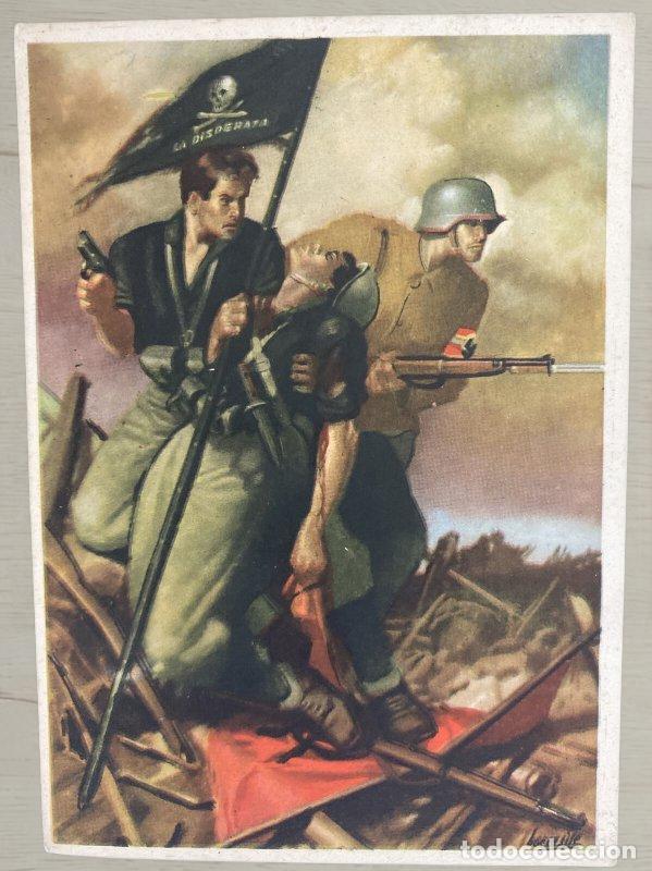 Postales: CPA 1941 Propaganda Gino Boccasile - Correo Militar Milizia di Udine - PNF OND Anno XIX