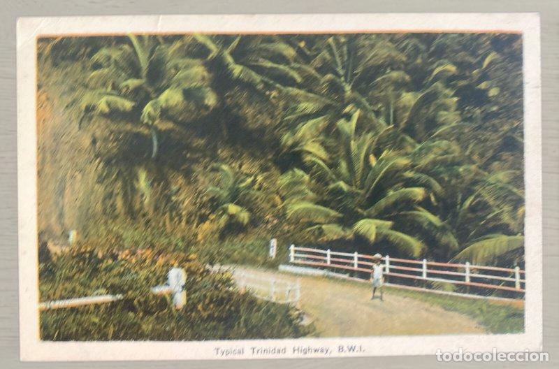 Postales: CPA Trinidad y Tobago 1936 - Reverso Circulado de Port of Spain a Alemania - Dos Sellos Coloniales d