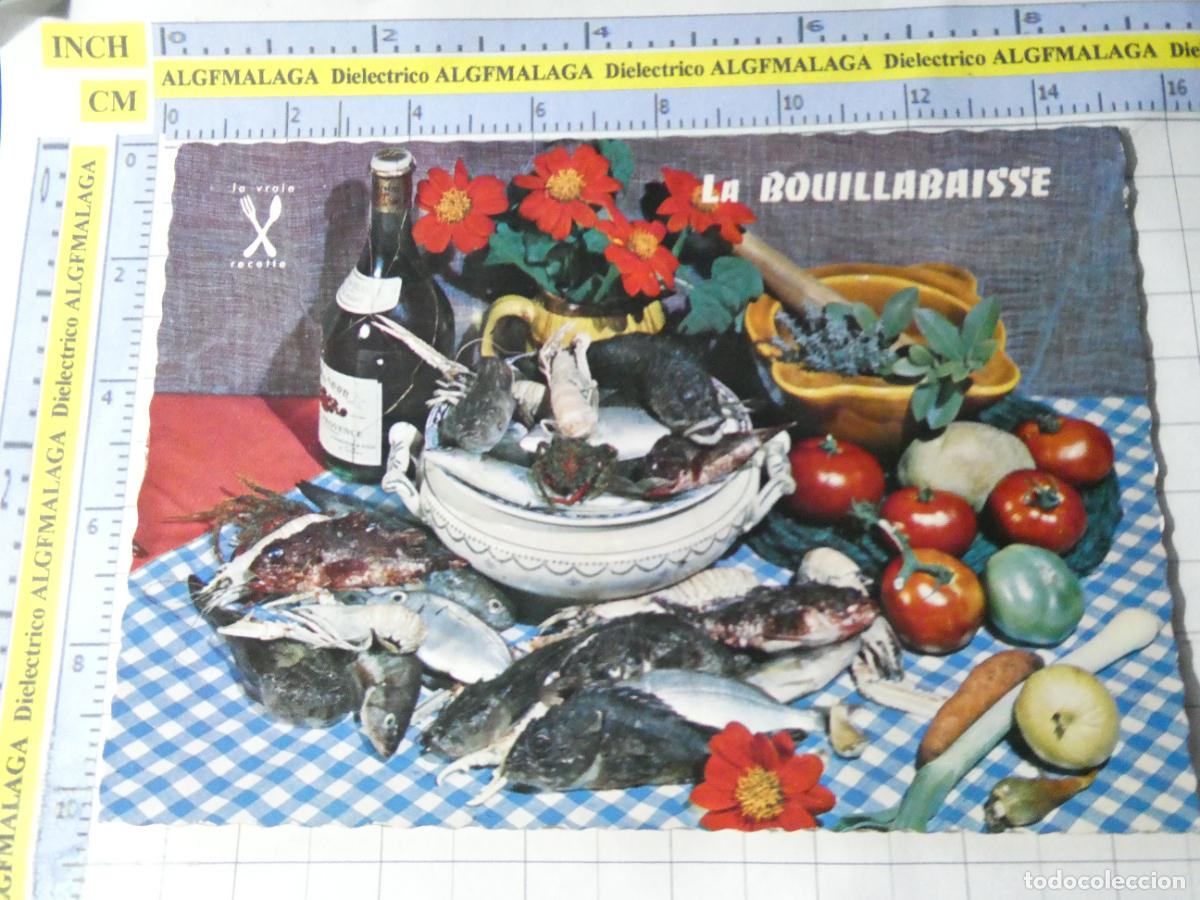 Postales: POSTAL DE FRANCIA. RECETA COCINA FRANCESA LA BOUILLABAISSE PESCADO. 1618