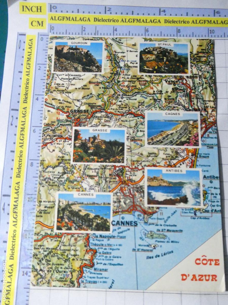 Postais: POSTAL DE FRANCIA. PLANO MAPA COSTA AZUL. 1624