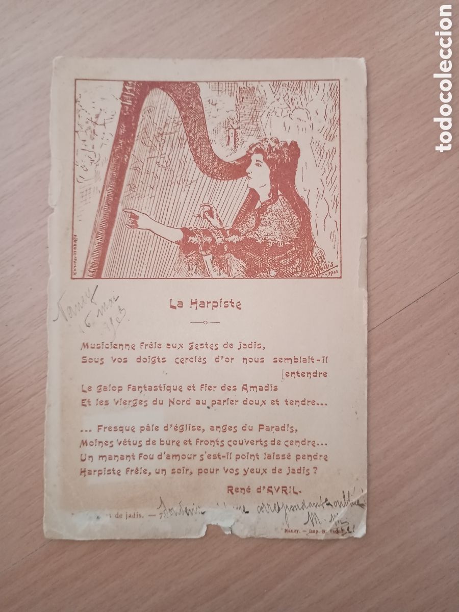 Postales: FRANCIA - LA HARPISTE - IMP. R. VAGNER, VICHY