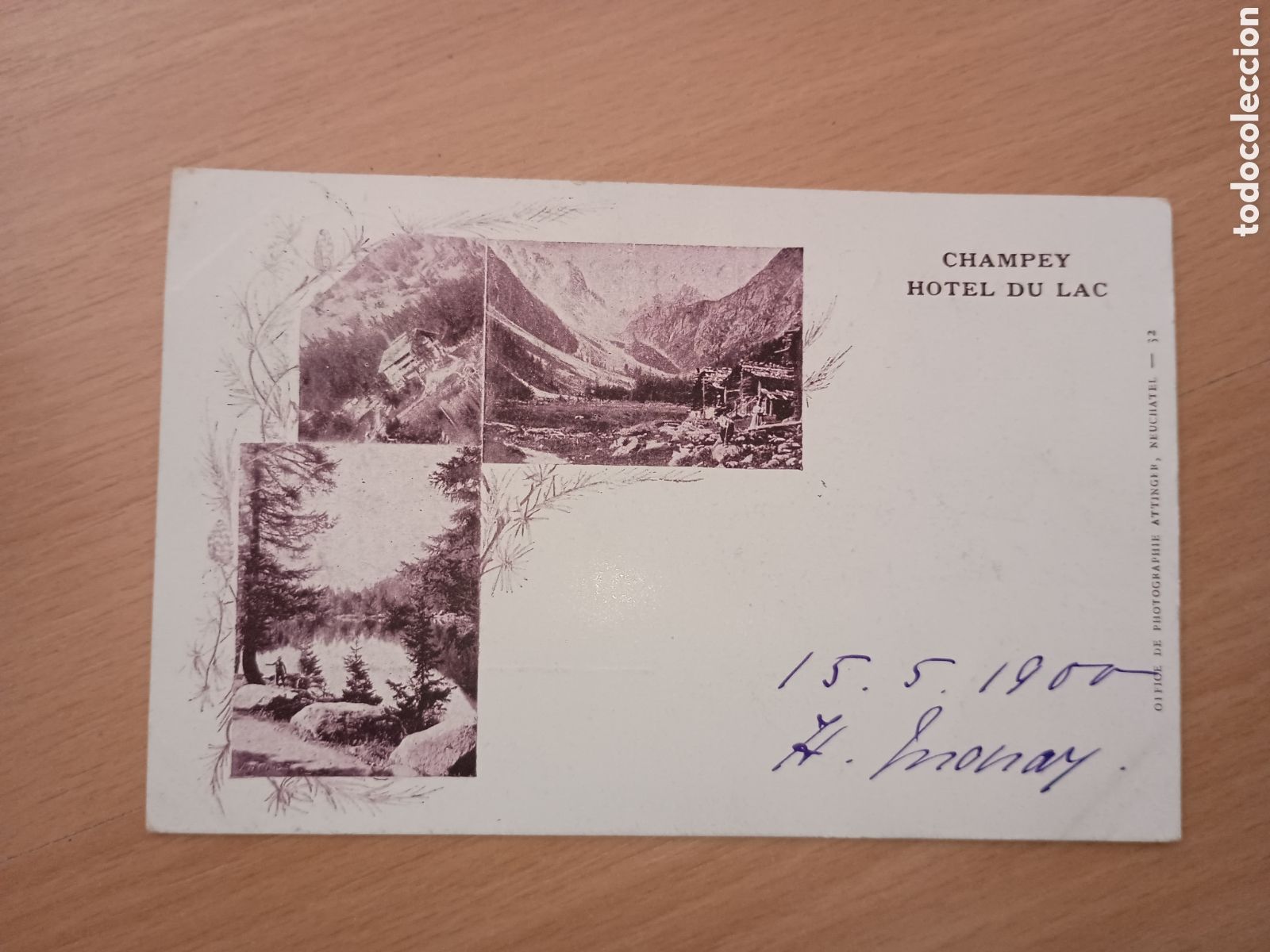Postales: SUIZA - CHAMPEY - HOTEL DU LAC - OFFICE DE PHOTOGRAPHIE ATTINGER, NEUCHATEL