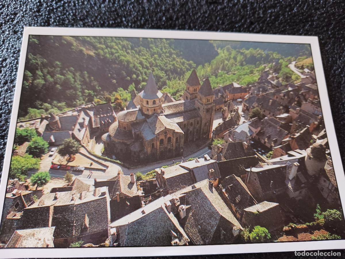 Postales: conques aveyron, plongee sur l`abbatiale de ste foy