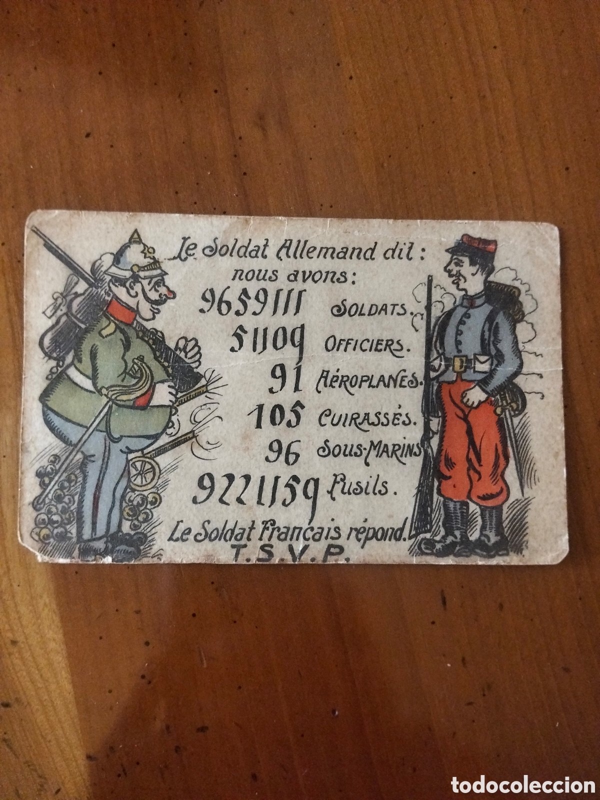 Postales: Postal Sat&iacute;rica Secreta Primera Guerra Mundial 1915 - Propaganda Francesa &rdquo;Con Truco&rdquo; In&eacute;dita