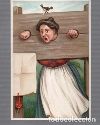 Cartes Postales: POSTAL DE HUMOR EDITOR EN ALEMANIA CASTIGUO A UNA MUJER SIN ESTAR ESCRITA