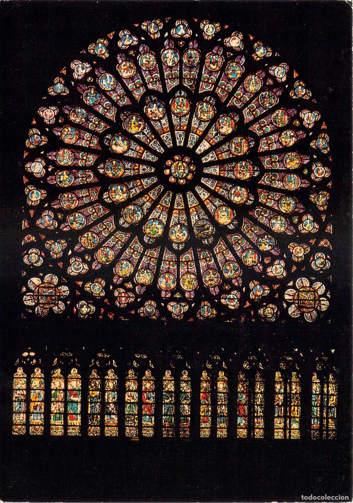 Postales: Postal Roset&oacute;n Norte de la Catedral de Notre-Dame de Par&iacute;s