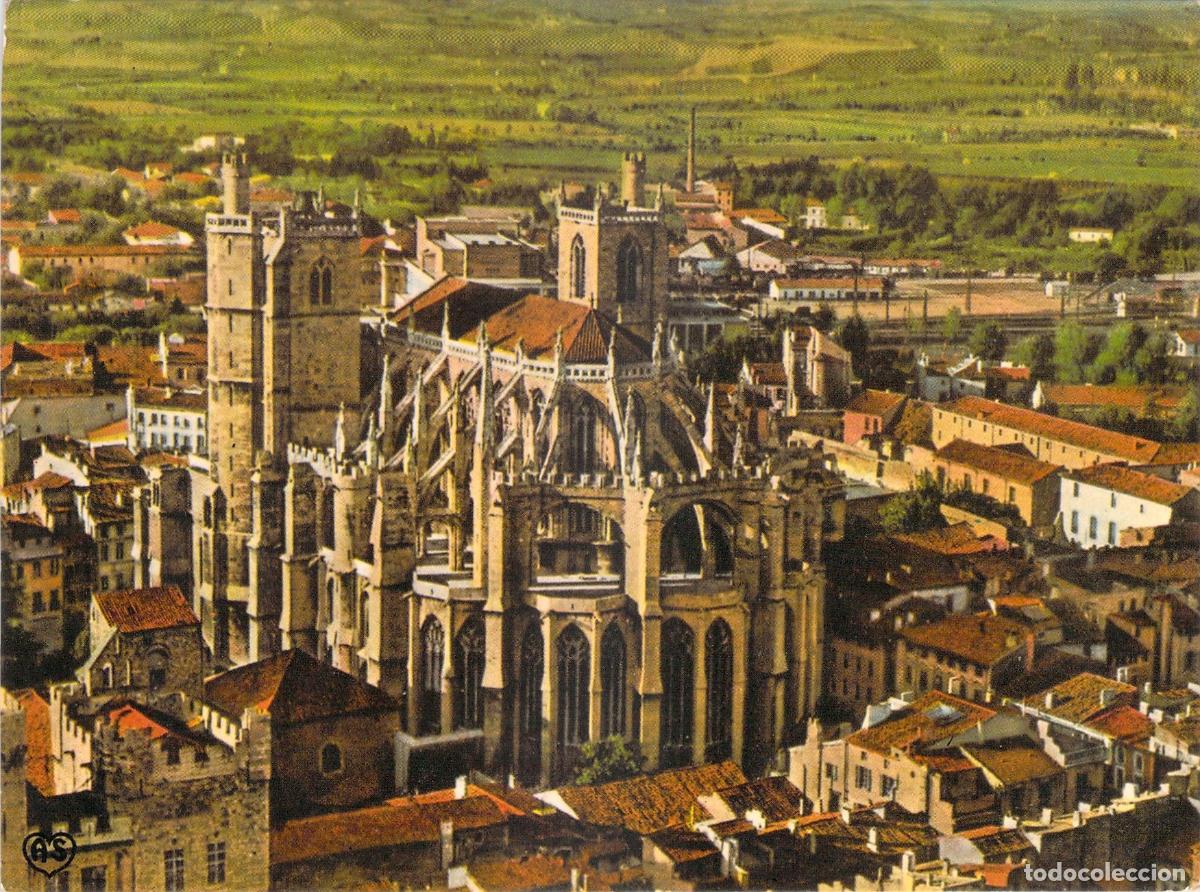 Postales: Postal Narbonne Vista A&eacute;rea Catedral Saint-Just