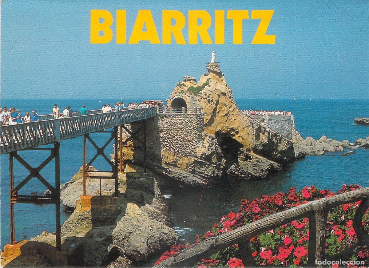 Postales: Postal de Biarritz - Rocher de la Vierge y Puente Peatonal