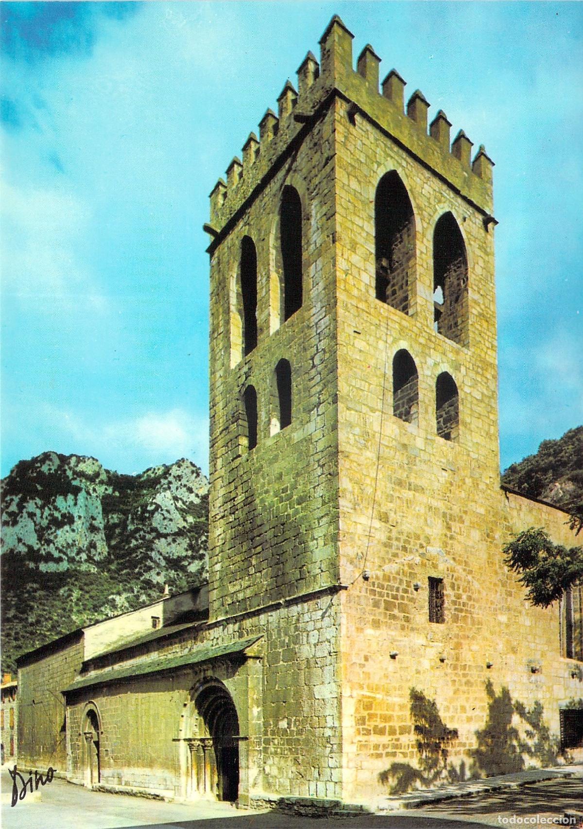 Postales: Postal de la Iglesia de Villefranche-de-Conflent, Campanario Rom&aacute;nico