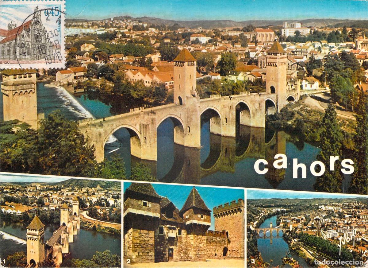 Postales: Postal de Cahors Francia con Vistas del Puente Valentr&eacute; y Barbacana