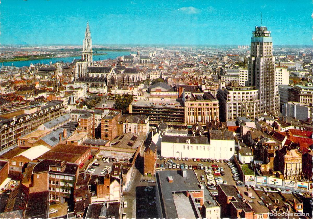Postcards: Postal con Vista Panor&aacute;mica A&eacute;rea de Amberes, B&eacute;lgica