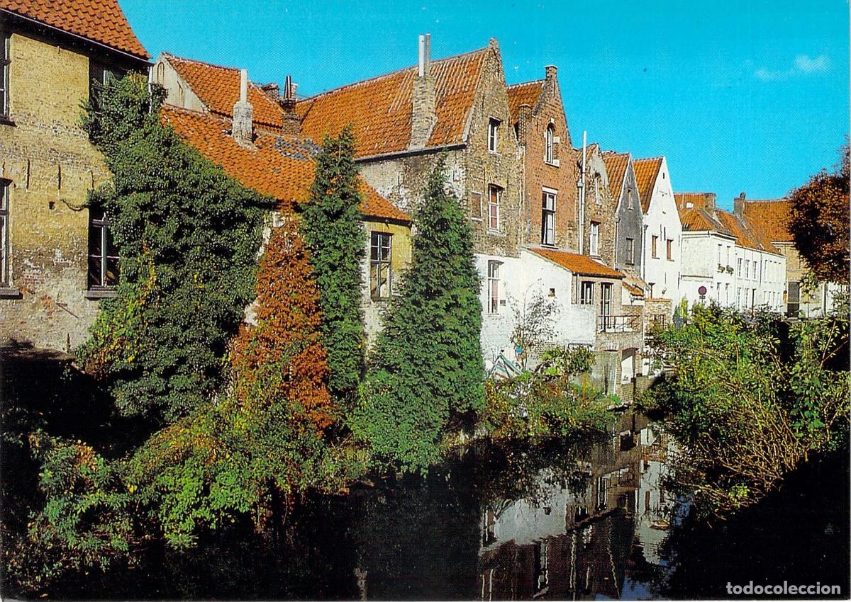Postales: Postal de Brujas, B&eacute;lgica - Canal Pintoresco y Casas Hist&oacute;ricas