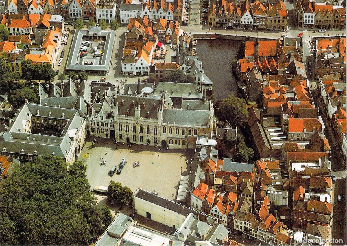 Postales: Postal de Brujas B&eacute;lgica Vista A&eacute;rea Plaza de Burg