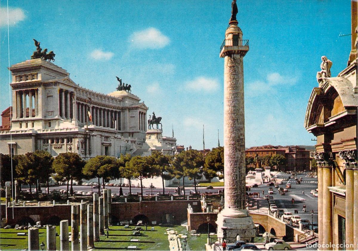 Postales: Postal de Roma, Altare della Patria y Columna de Trajano