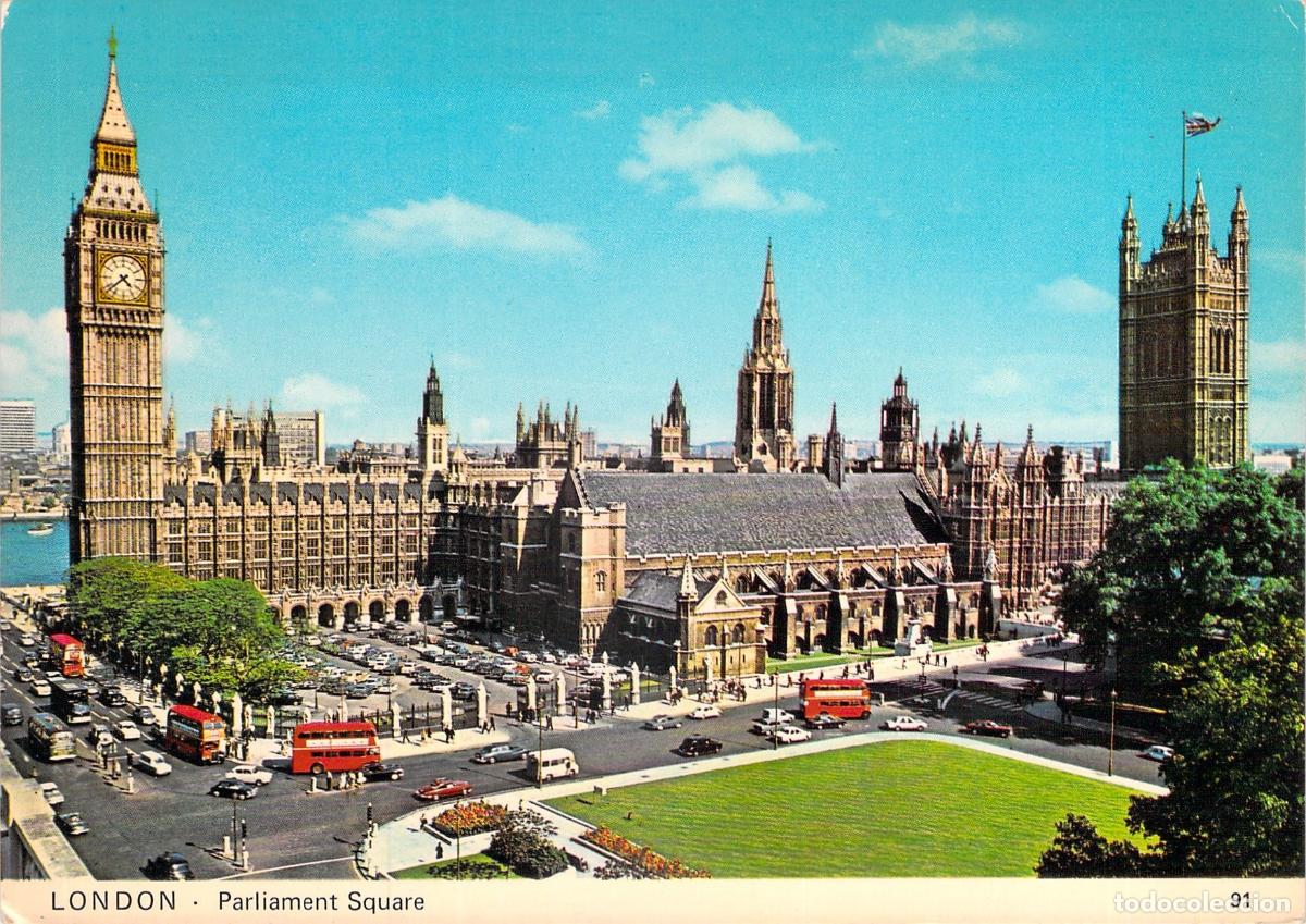 Postales: Postal de Parliament Square y el Big Ben en Londres