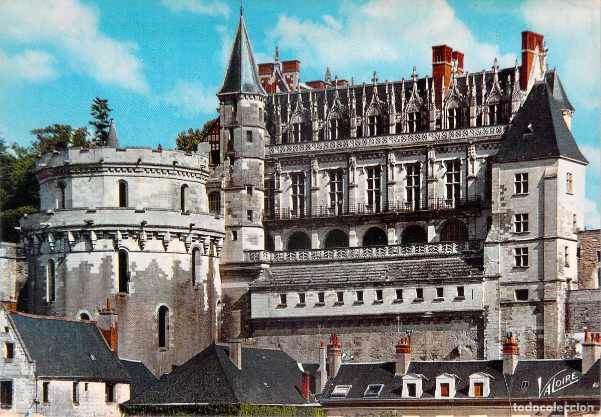 Postales: Postal Castillo de Amboise: Torre de los M&iacute;nimos y Logis du Roi